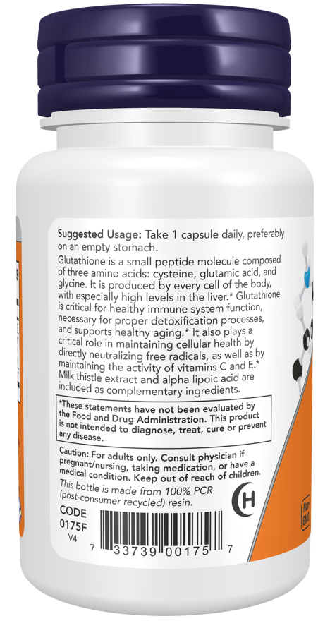 Now Foods Glutathione 500 mg 60 Veg Capsules