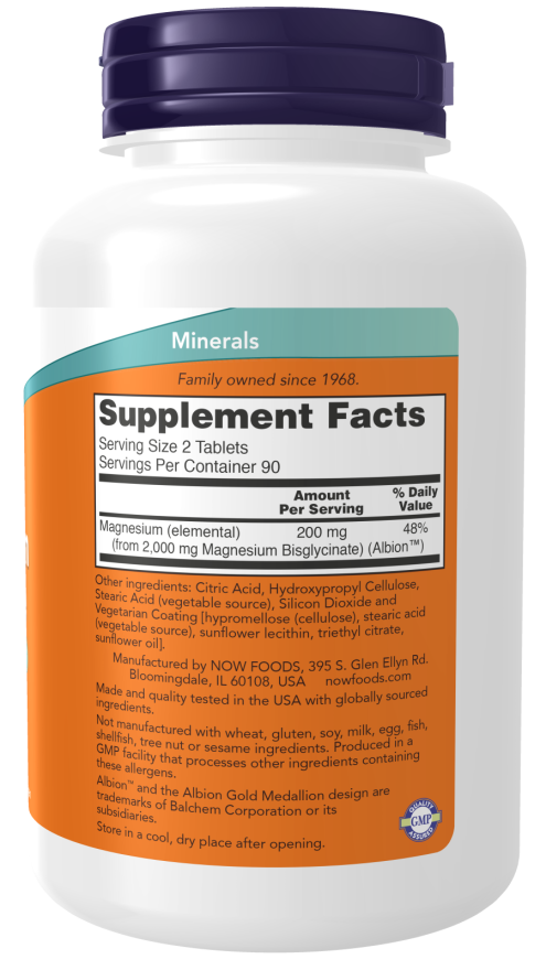 Now Foods Magnesium Glycinate 180 Tablets