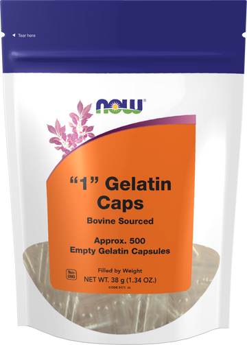 NOW Supplements, Empty Gelatin Caps, #1, Bovine Sourced, 500 Gel Caps