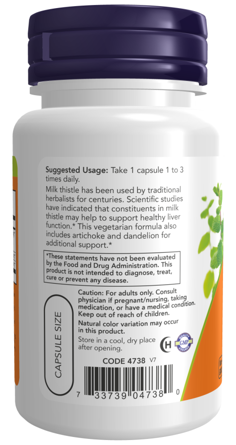 Now Foods Milk Thistle Extract, Double Strength 300 mg 200 Veg Capsules