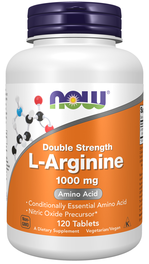 Now Foods L-Arginine, Double Strength 1000 mg 120 Tablets