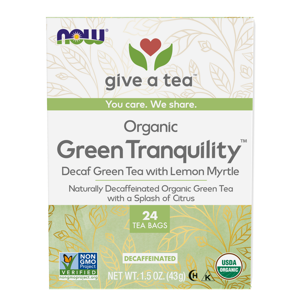 NOW Foods Give a Tea® Organic Green Tranquility Blend, 24 bags — product image