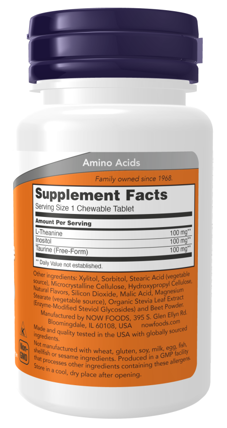 Now Foods L-Theanine 100 mg 90 Chewables
