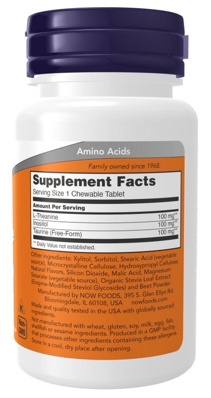 Now Foods L-Theanine 100 mg 90 Chewables