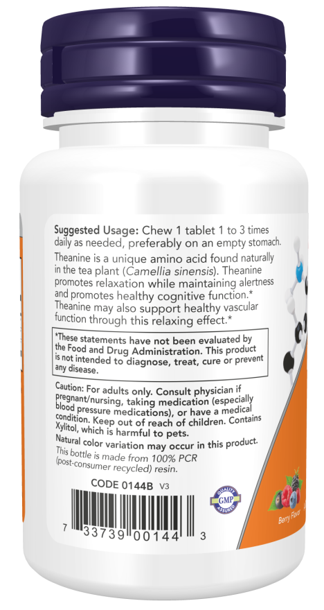 Now Foods L-Theanine 100 mg 90 Chewables
