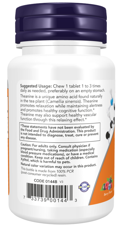 Now Foods L-Theanine 100 mg 90 Chewables