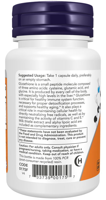Now Foods Glutathione 500 mg 60 Veg Capsules
