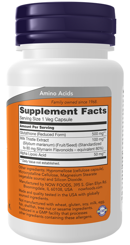 Now Foods Glutathione 500 mg 60 Veg Capsules