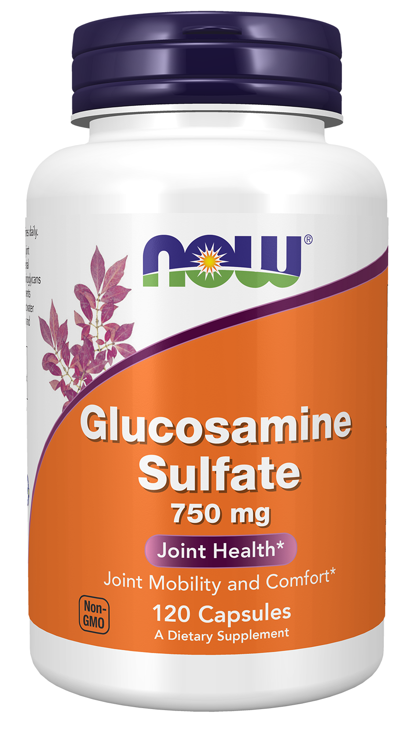 NOW Supplements, Glucosamine Sulfate 750 mg, 120 Veg Capsules — product image
