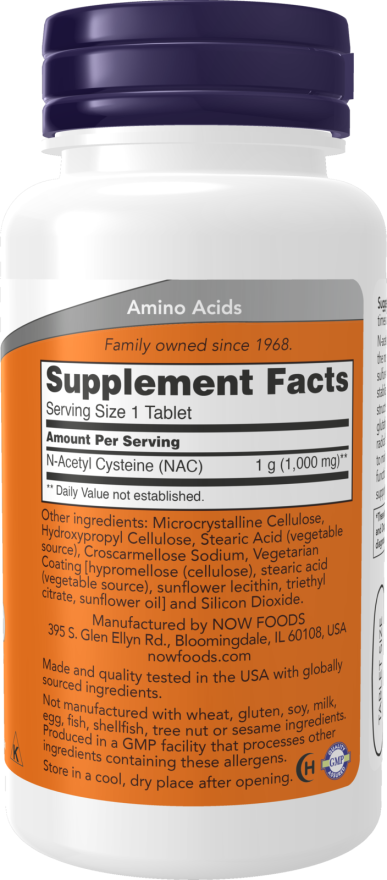 Now Foods NAC 1000 mg 120 Tablets