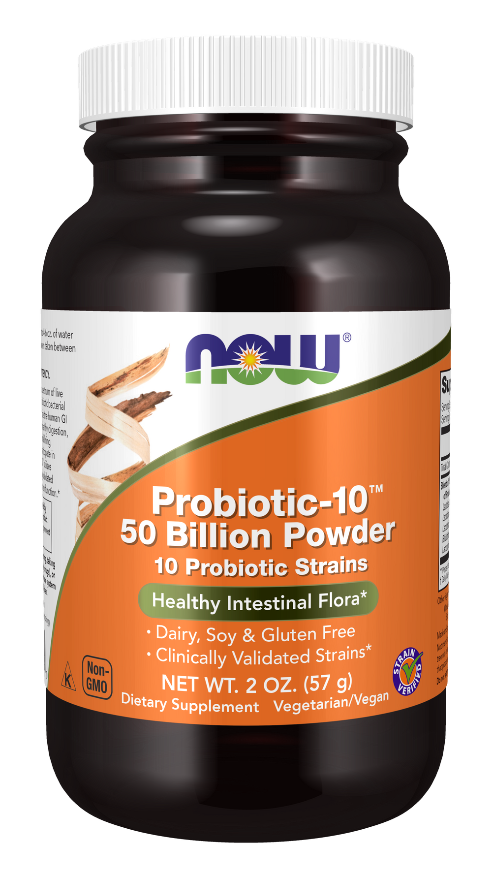 NOW Supplements, Probiotic-10™ Powder, 50 Billion, with 10 Strains, 2 oz — product image