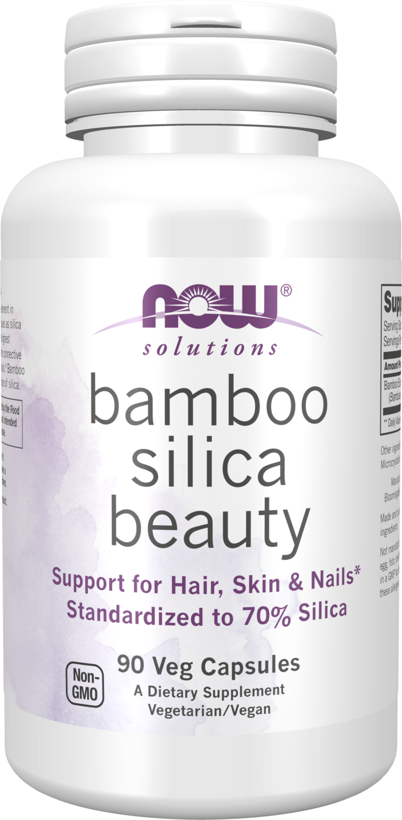 NOW Solutions, Bamboo Silica Beauty, Hair, Skin & Nails*, 90 Veg Caps — product image