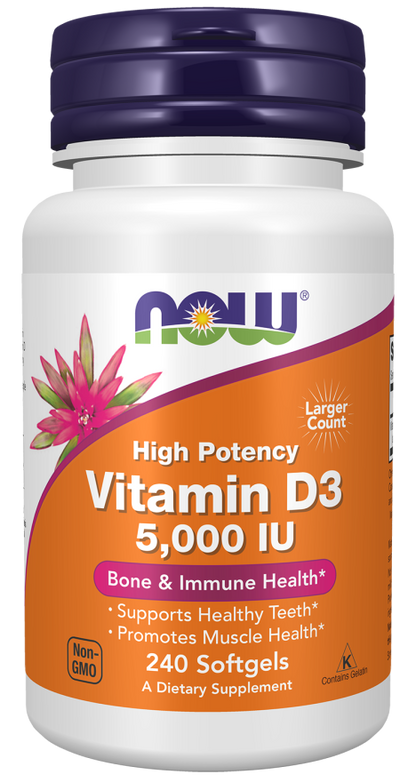 Now Foods Vitamin D3 5000 IU 240 Softgels