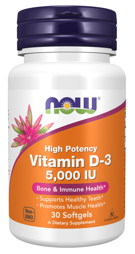 Now Foods Vitamin D3 5000 IU 30 Softgels