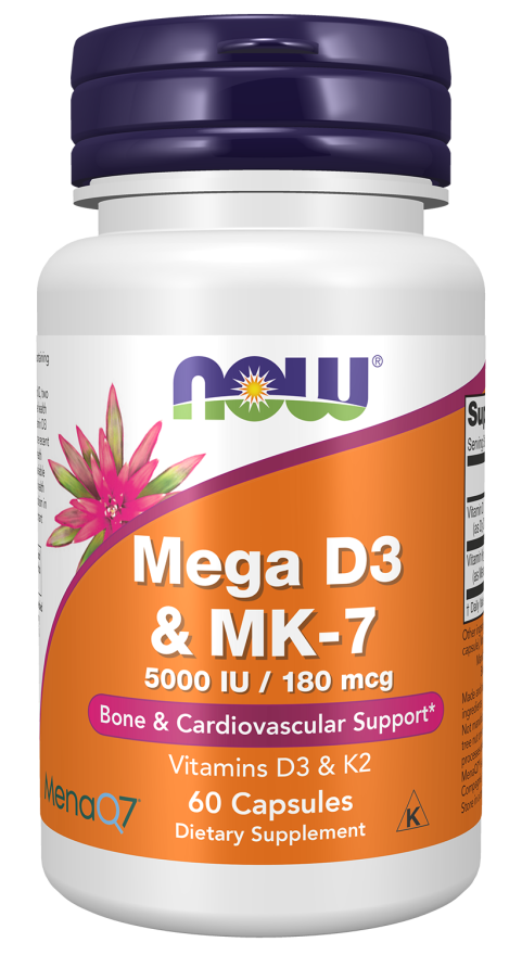 Now Foods Mega D3 & MK-7 60 Capsules