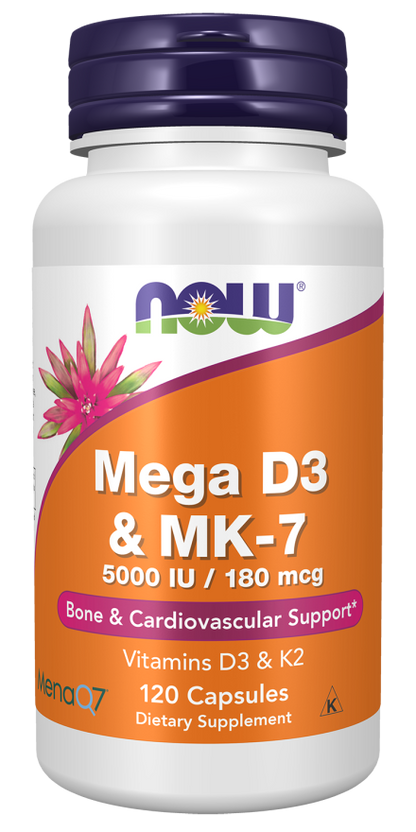 Now Foods Mega D3 & MK-7 120 Capsules