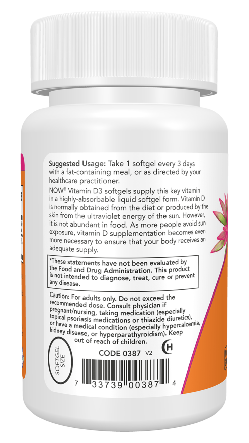 Now Foods Vitamin D3 10,000 IU 120 Softgels