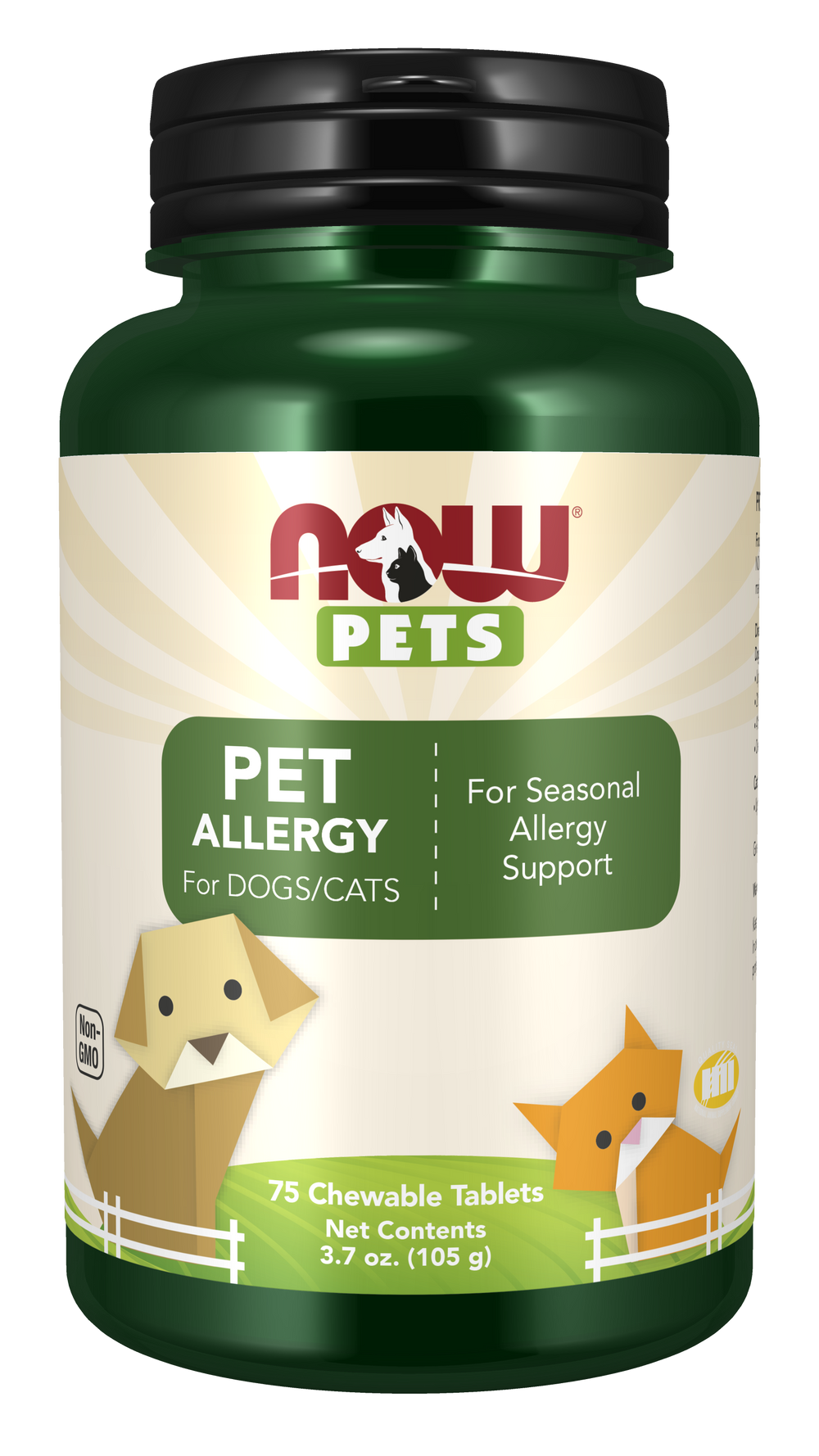 NOW Pet Health, Pet Allergy Supplement, Cats & Dogs, 75 Chewable Tablets — product image