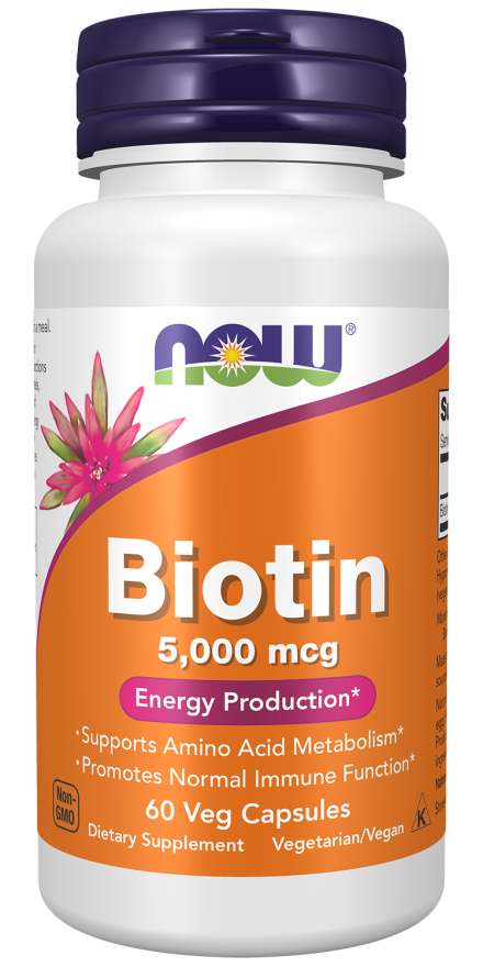 Now Foods Biotin 5,000 mcg 60 Veg Capsules