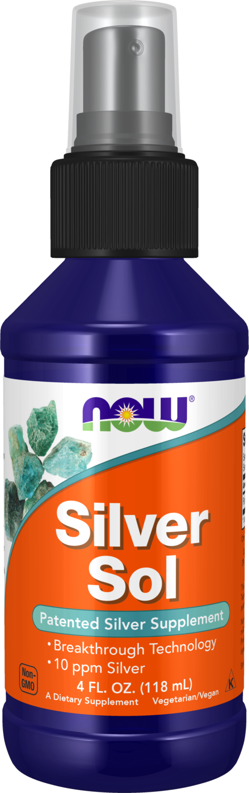 NOW Supplements, Silver Sol 10 PPM, Elemental Silver, Deionized, 4 fl oz — product image