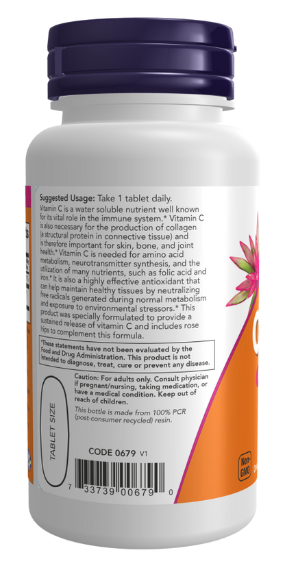 Now Foods Vitamin C-1000 Sustained Release 100 Tablets