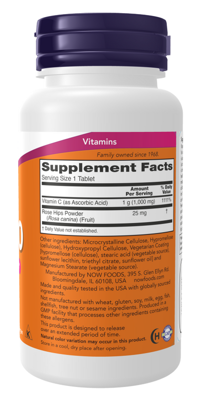 Now Foods Vitamin C-1000 Sustained Release 100 Tablets
