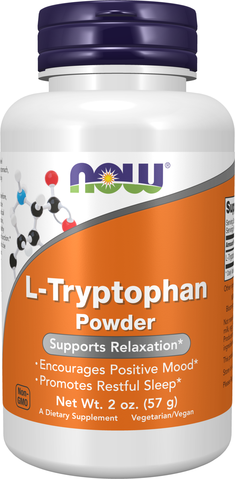 NOW Supplements, L-Tryptophan Powder, Free-Form, Amino Acid, 2-oz — product image