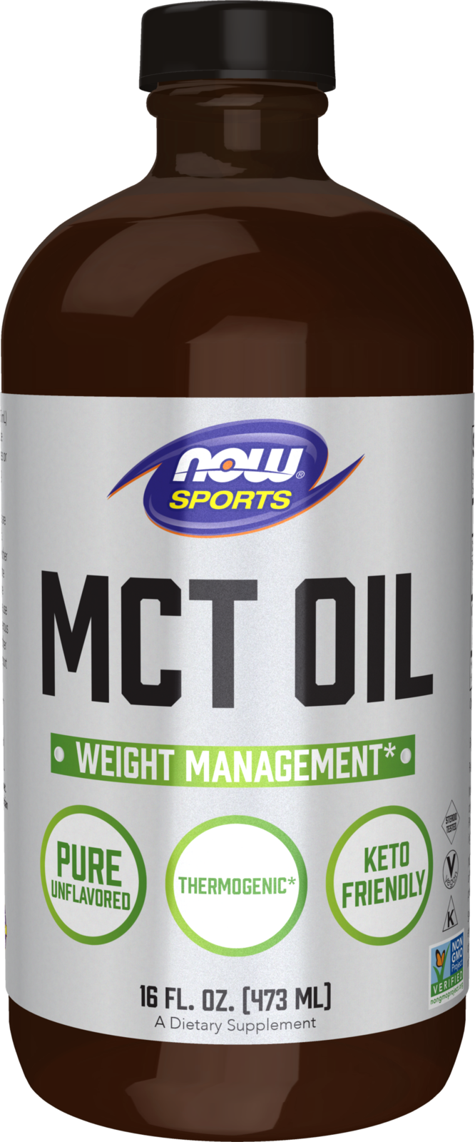 NOW Sports, MCT Oil 14 g, Weight Management*, Liquid, 16 fl. oz — product image