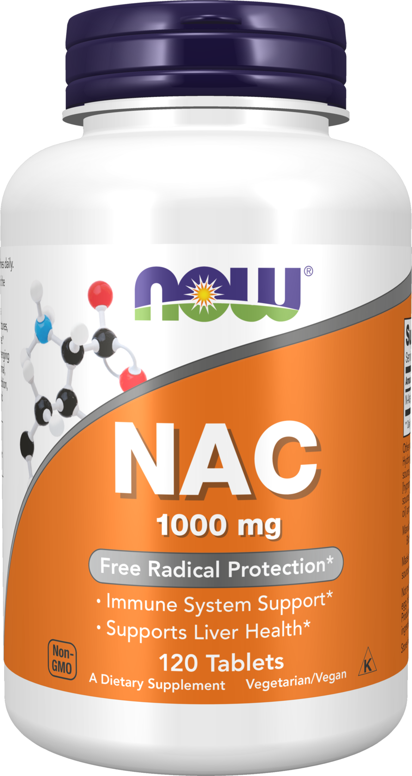 NOW Supplements, NAC 1,000 mg, Free Radical Protection*, 120 Tablets — product image