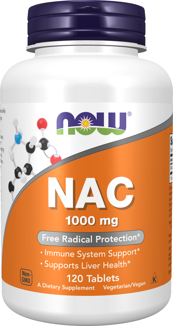 NOW Supplements, NAC 1,000 mg, Free Radical Protection*, 120 Tablets — product image