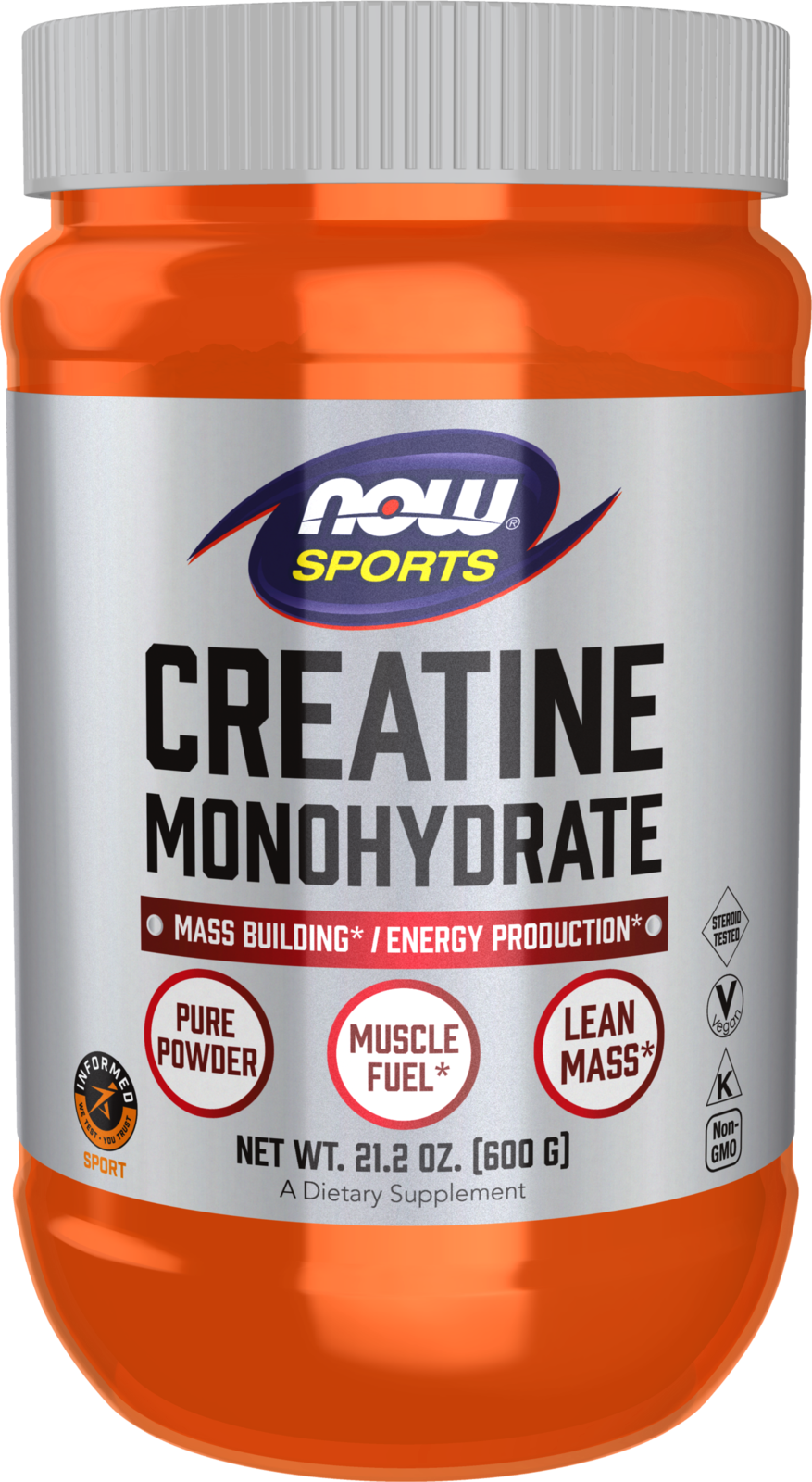 NOW Sports, Creatine Monohydrate Powder, Muscel Fuel*, 21.2 oz — product image