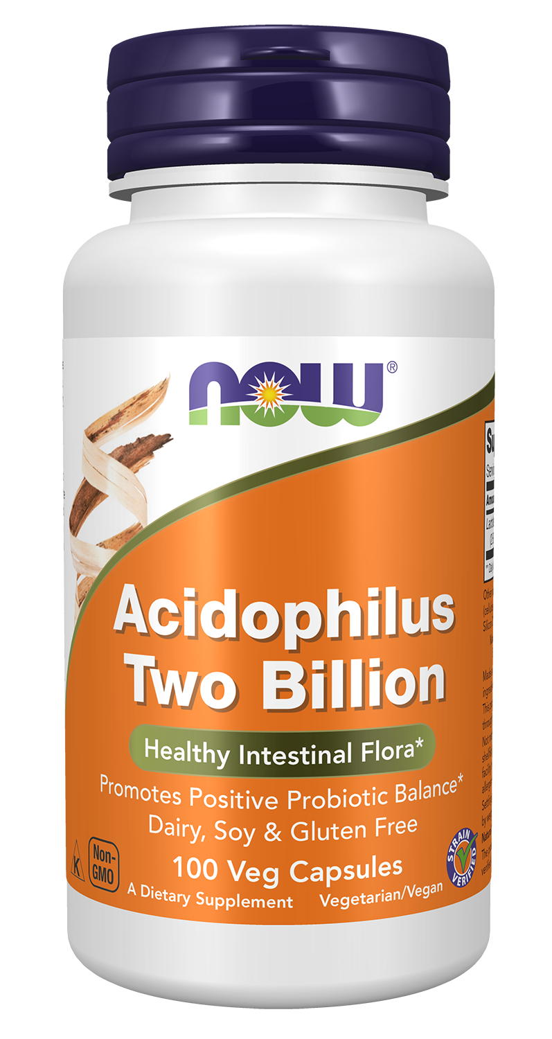 NOW Supplements, Acidophilus, 2 Billion, Probiotic, 100 Veg Caps — product image