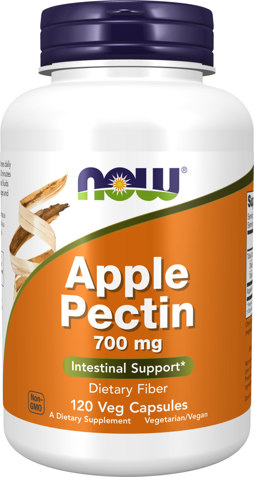 NOW Supplements, Apple Pectin 700 mg, Intestinal Support*, 120 Veg Caps — product image