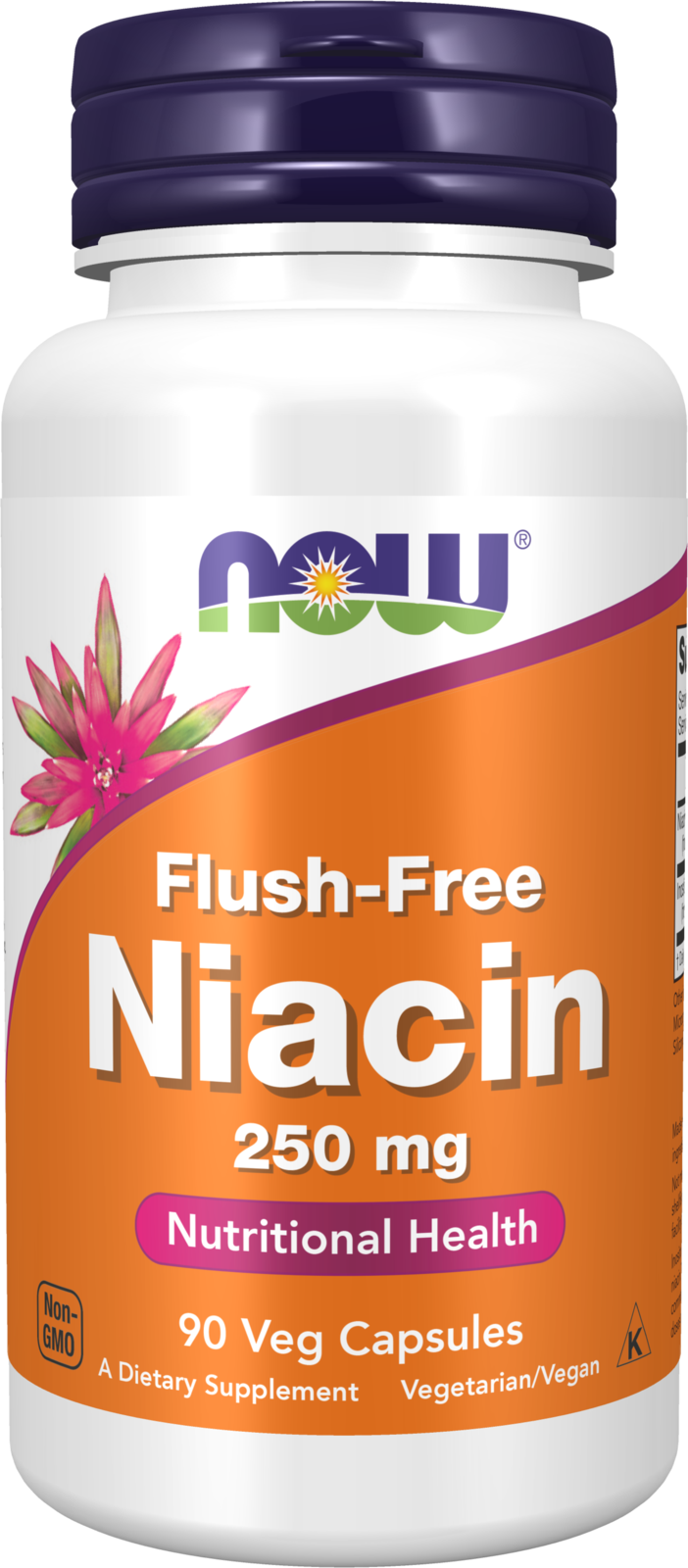 NOW Supplements, Niacin (Vitamin B-3) 250 mg, Flush-Free, 90 Veg Caps — product image