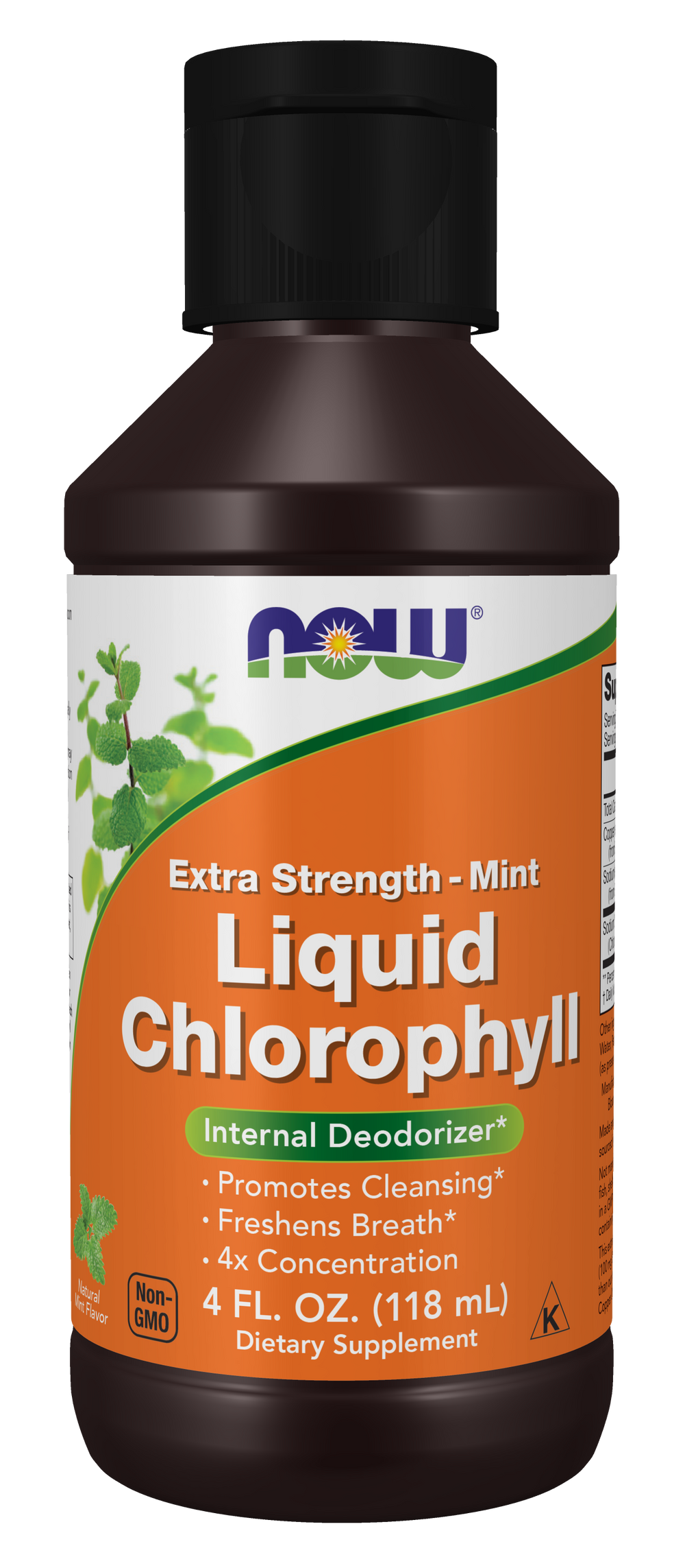 NOW Supplements, Liquid Chlorophyll, Extra Strength, Mint, 4 fl. Oz. — product image