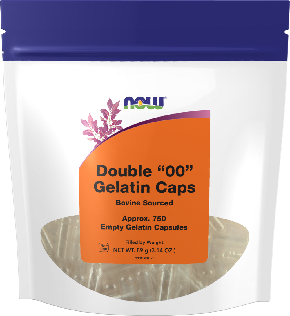 NOW Supplements, Empty Gelatin Caps, Double "00", Bovine, 750 Gel Caps — product image