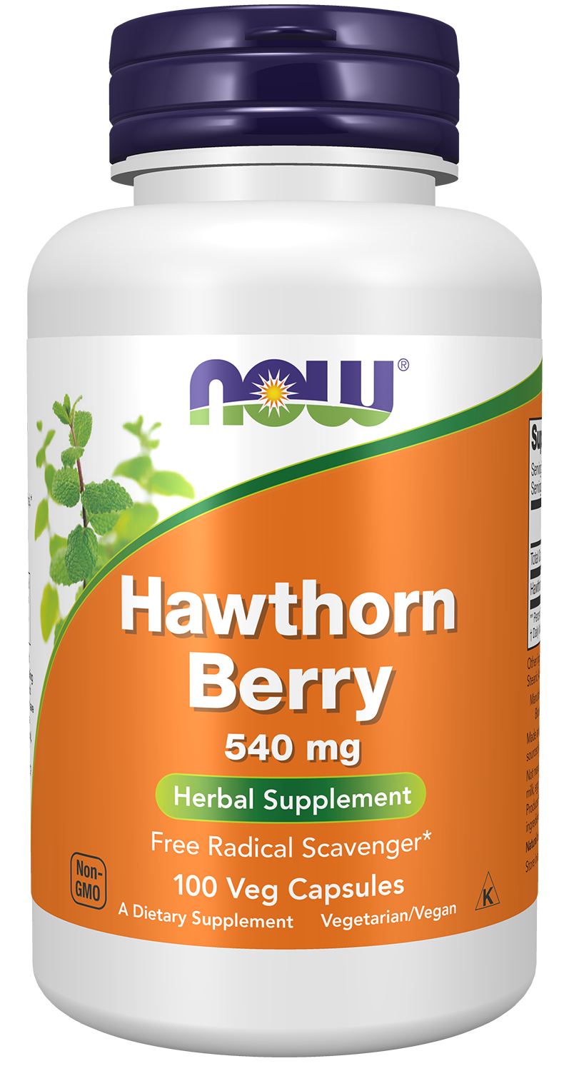NOW Supplements, Hawthorn Berry 540 mg, 100 Veg Caps — product image