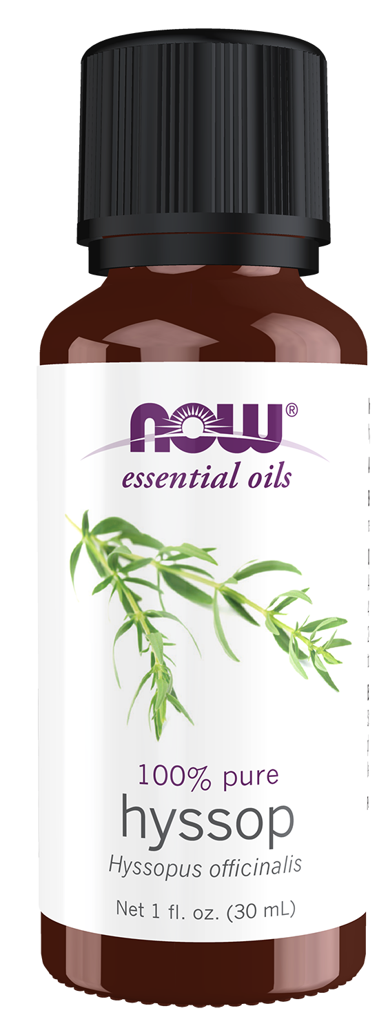 NOW Essential Oils, Hyssop Oil, Undiluted, Steam Distilled, 1 fl. oz — product image