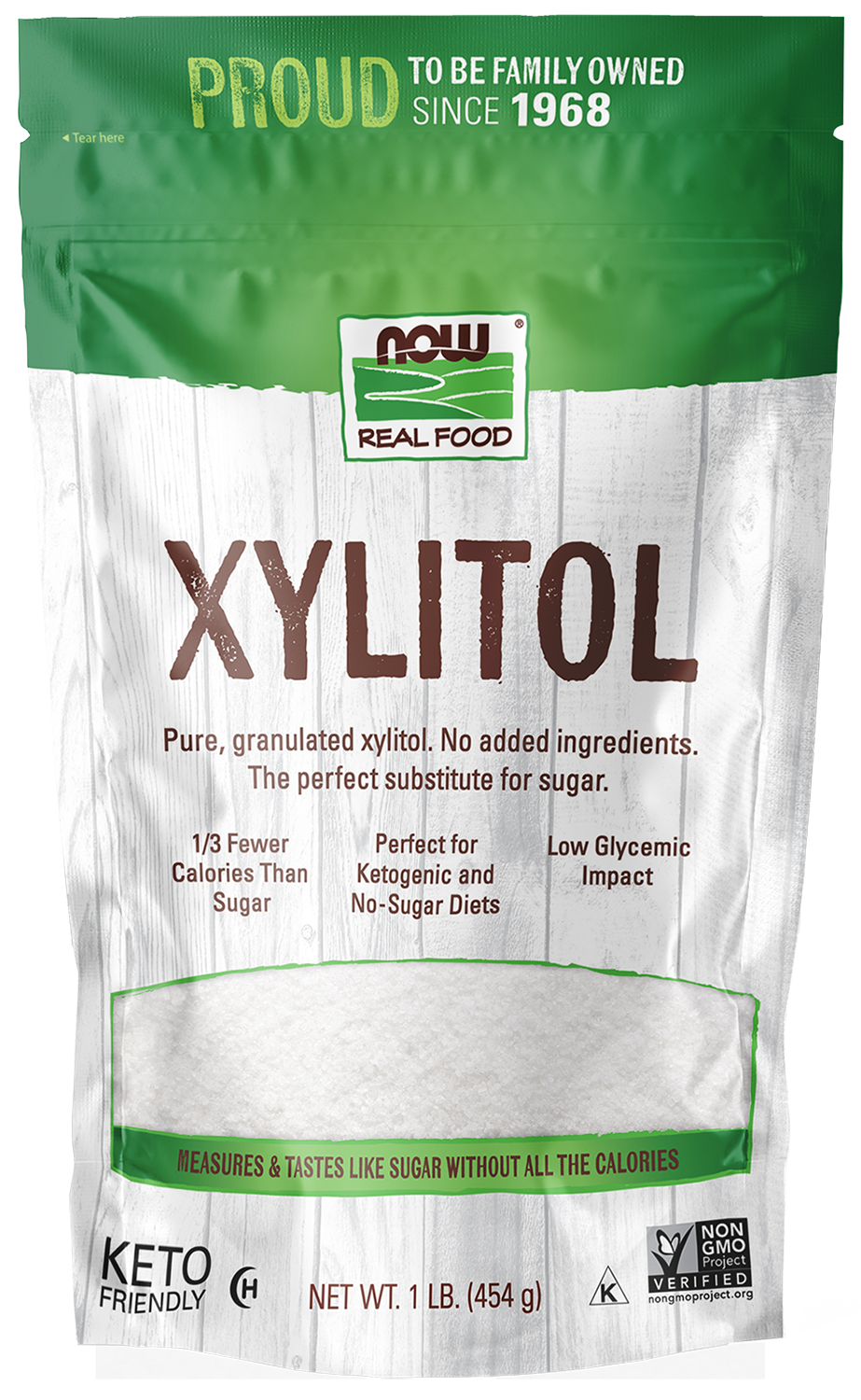 NOW Foods, Xylitol, Sugar Substitute, Keto-Friendly, 1 lb — product image