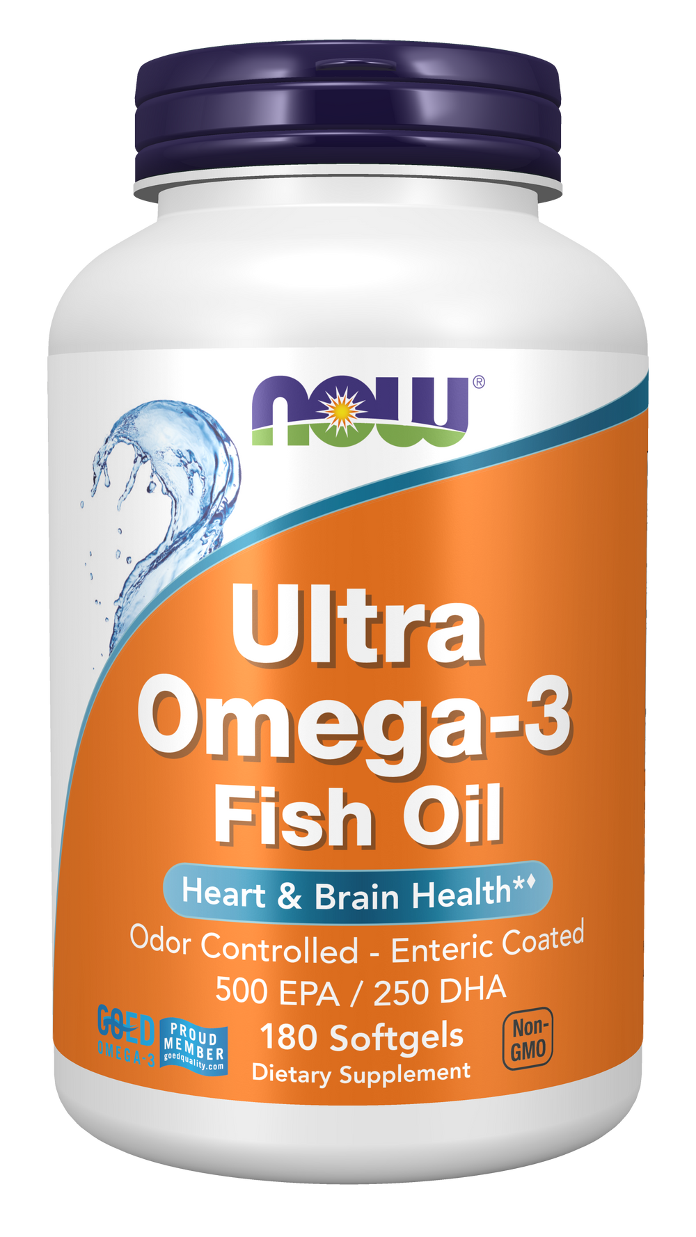 NOW Supplements, Ultra Omega-3 Molecularly Distilled, 180 Softgels — product image