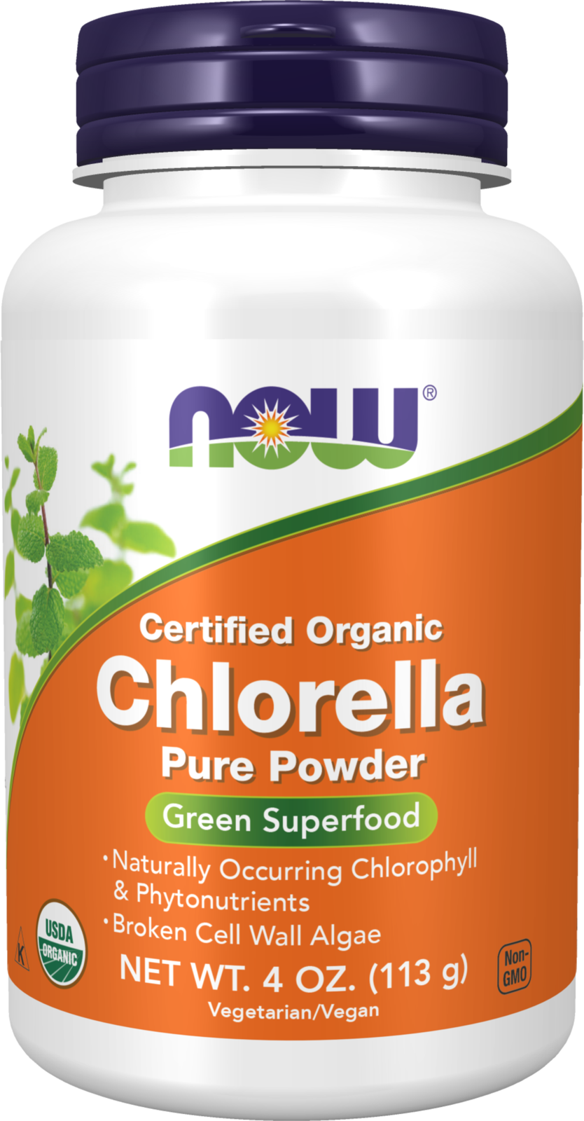 NOW Supplements, Organic Chlorella Powder, 4 oz — product image