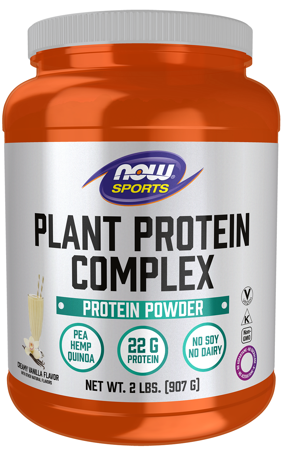 NOW Sports, Plant Protein Complex  22g, Creamy Vanilla, 2 lbs — product image