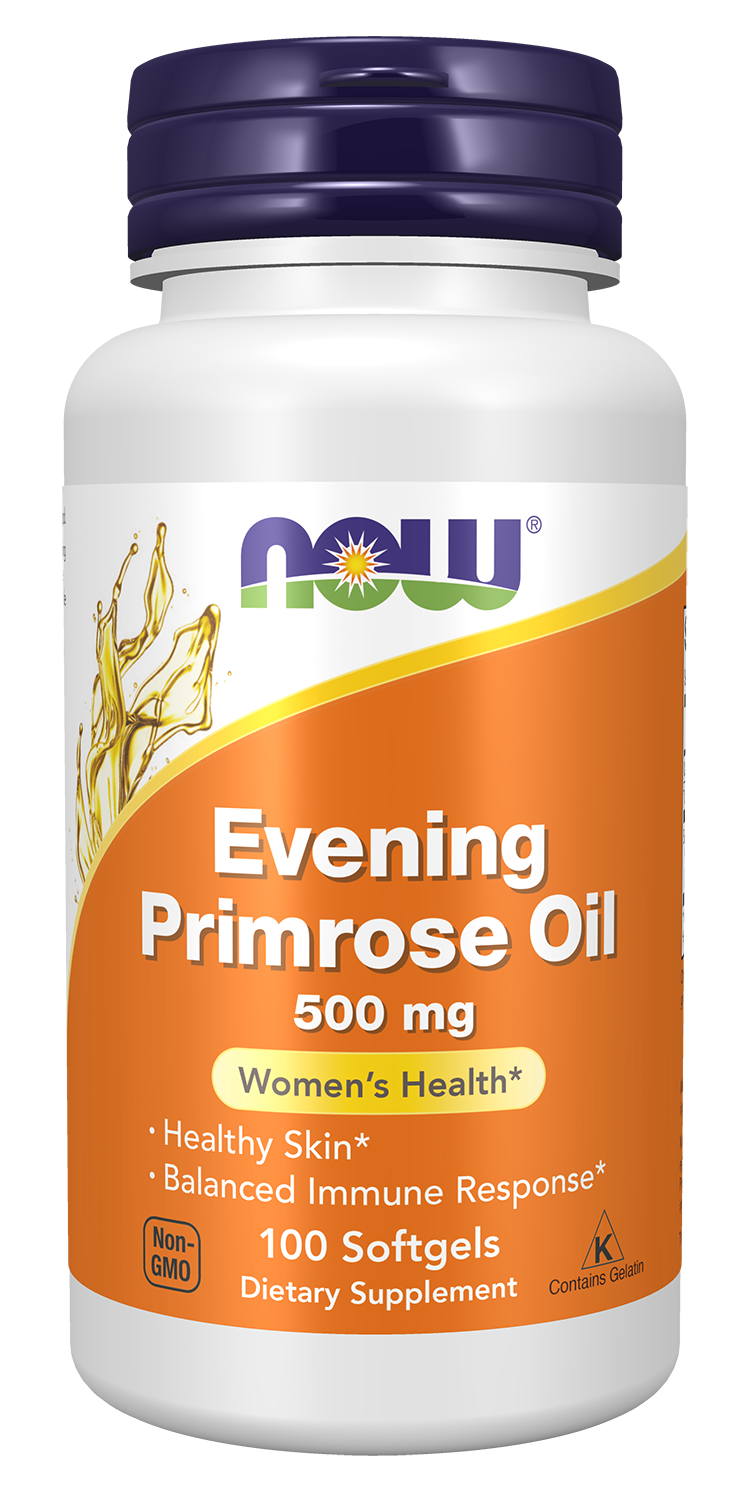 NOW Supplements, Evening Primrose Oil 500 mg with GLA, 100 Softgels — product image