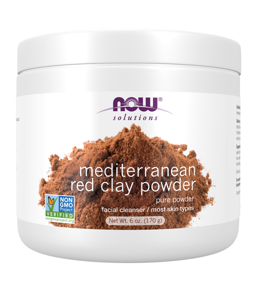 NOW Solutions, Mediterranean Red Clay Powder, Sensitive Skin Mask, 6 oz — product image