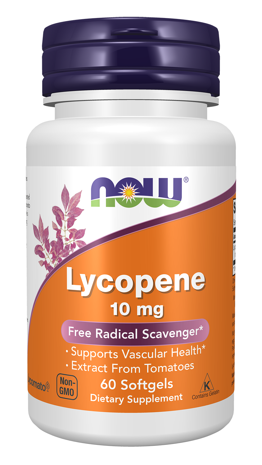 NOW Supplements, Lycopene 10 mg with Extract from Tomatoes, 60 Softgels — product image