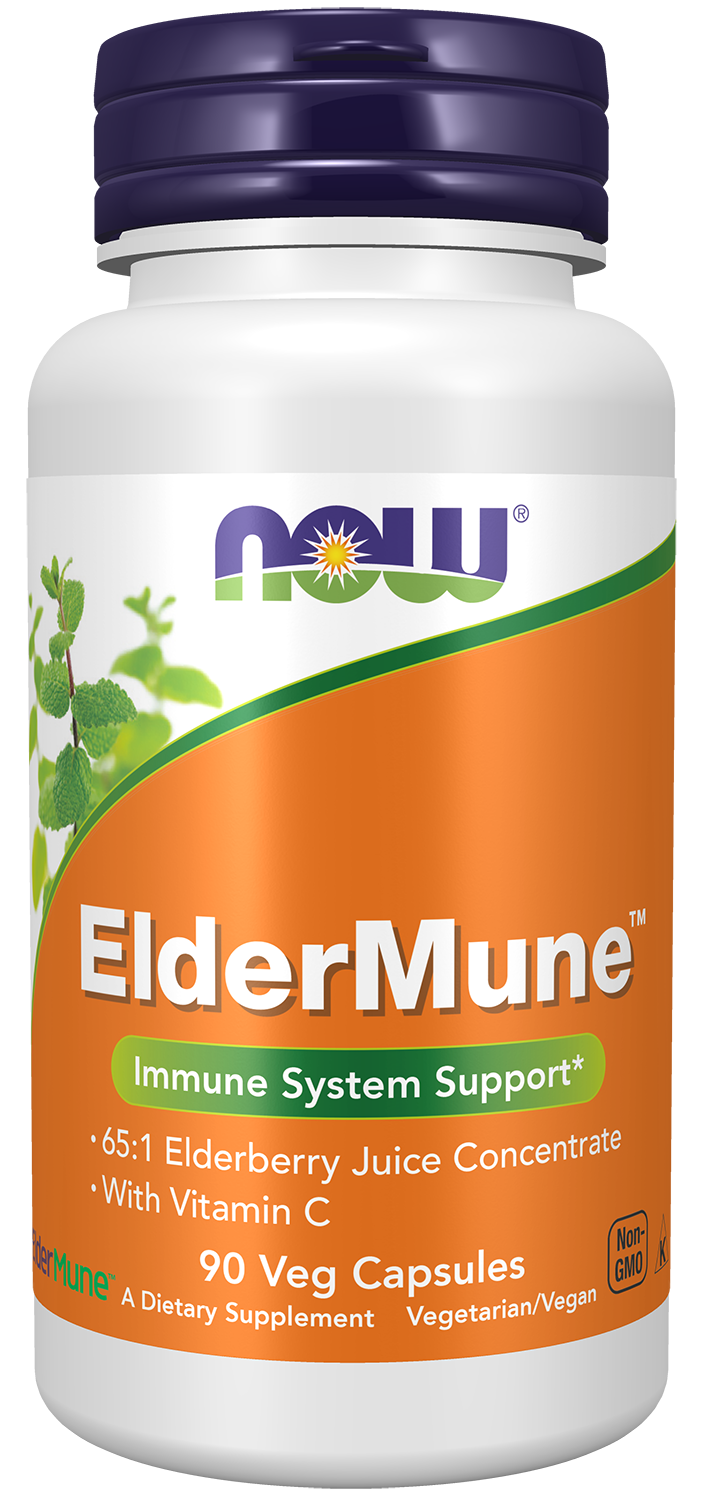 NOW Supplements, ElderMune 65:1 Elderberry Juice Concentrate,  90 Veg Caps — product image