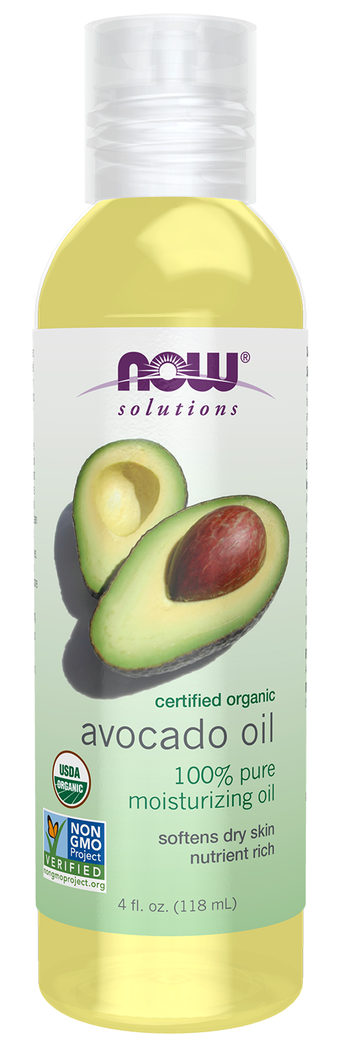 NOW Solutions, Organic Avocado Oil, Moisturizing and Softening, 4 fl. oz — product image