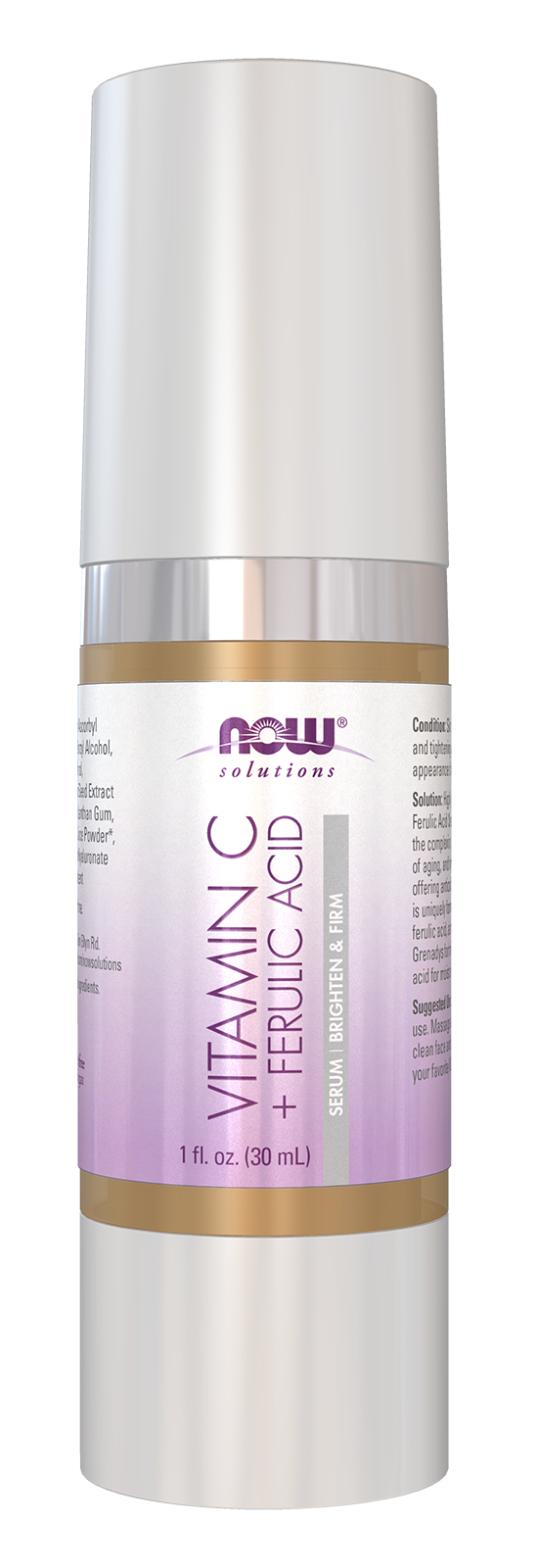 NOW Solutions, Vitamin C Serum Plus Ferulic Acid, Brightening, 1 fl. oz — product image