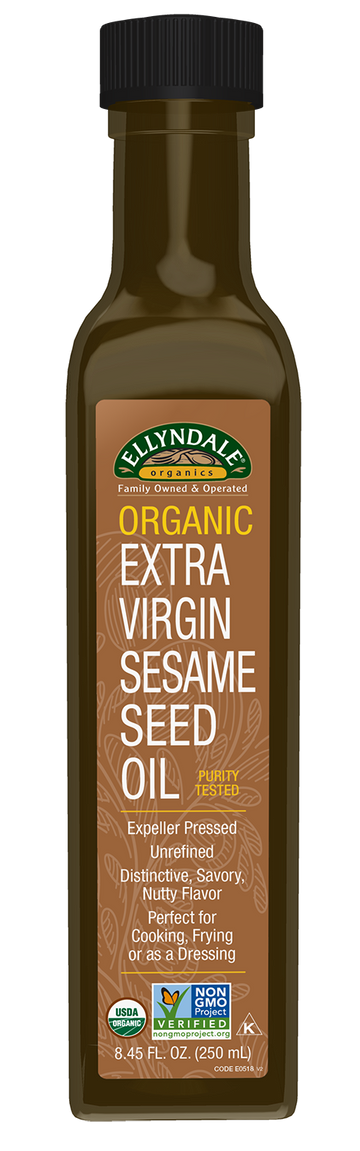 NOW Foods, Certified Organic Extra Virgin Sesame Seed Oil, Purity Tested, Unrefined, Expeller Pressed, Distinctive Savory Nutty Flavor, Certified Non-GMO, 8.45-Ounce