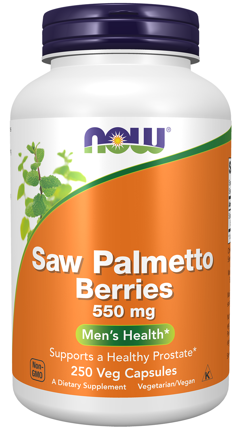 NOW Supplements, Saw Palmetto Berries 550 mg, Men's Health*, 250 Veg Caps — product image